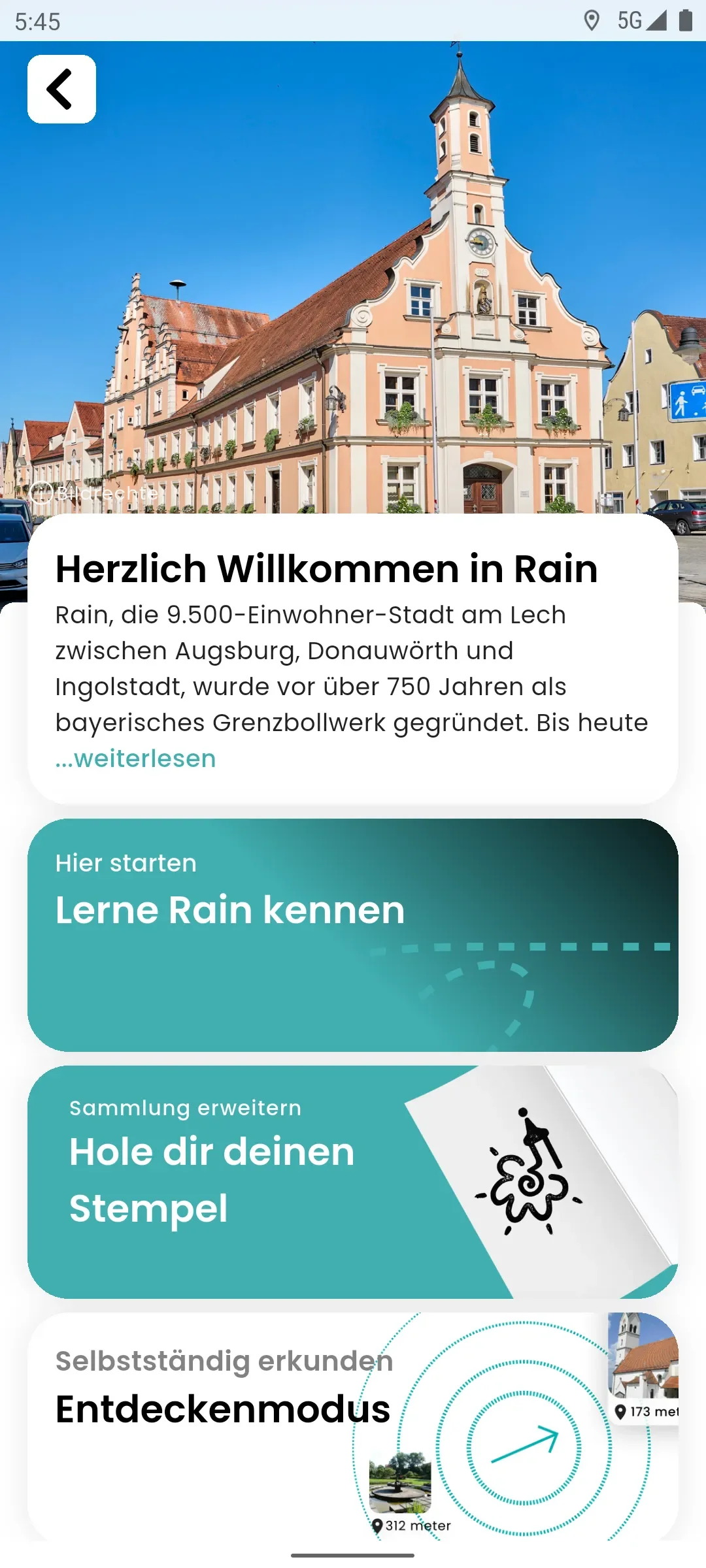 zeigmal App Screenshot – Rain